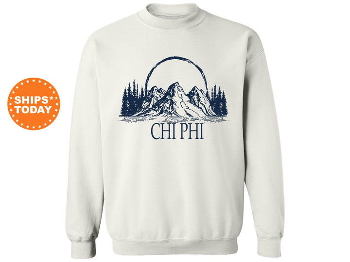 Chi Phi Epic Mountains Fraternity Sweatshirt | Chi Phi Hoodie | Chi Phi Fraternity Gift | Custom Greek Apparel | College Apparel _ 6207g