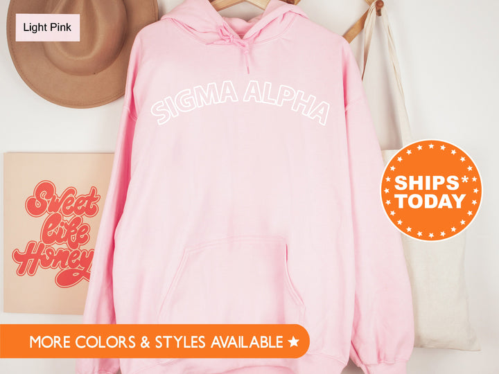 Sigma Alpha Bold Yet Simple Sorority Sweatshirt | Greek Apparel | Sorority Merch | Big Little Reveal Gift | Sigma Alpha Hoodie _ 8547g