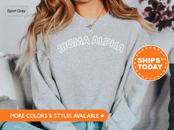 Sigma Alpha Bold Yet Simple Sorority Sweatshirt | Greek Apparel | Sorority Merch | Big Little Reveal Gift | Sigma Alpha Hoodie _ 8547g