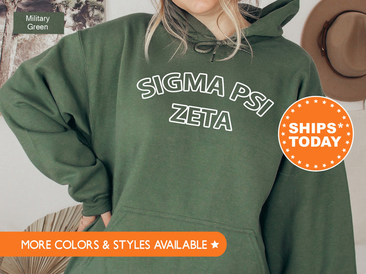 Sigma Psi Zeta Bold Yet Simple Sorority Sweatshirt | SYZ Sorority Hoodie | Greek Life Apparel | Sorority Big Little Gift | SYZ Merch _ 8551g