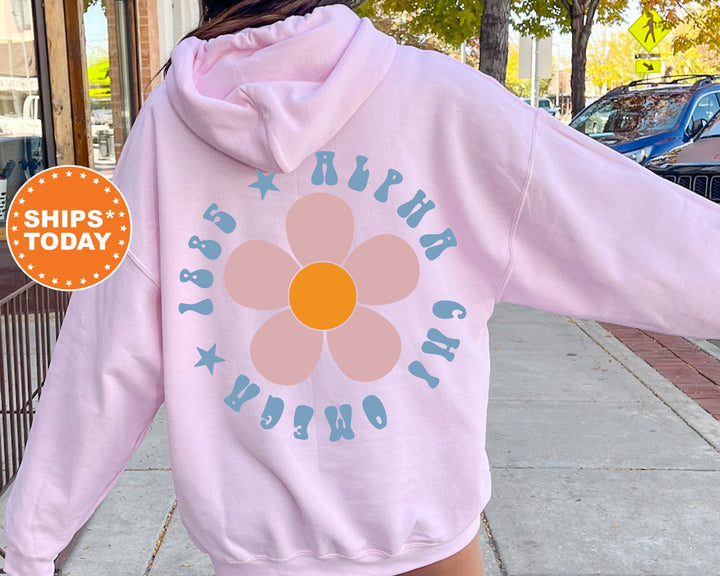 Alpha Chi Omega Petal Print Sorority Sweatshirt | Alpha Chi Hoodie | Big Little Reveal | ACHIO Sorority Gift | AXO Bid Day Basket