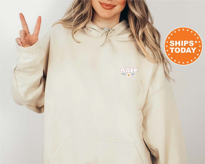 Alpha Xi Delta Petal Print Sorority Sweatshirt | Alpha Xi Delta Sweatshirt | AXID Big Little Gift | Sorority Hoodie | Greek Apparel