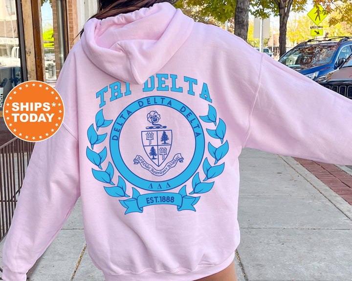 Delta Delta Delta Sorority Seal Sorority Sweatshirt | Tri Delta Sweatshirt | Tri Delta Hoodie | Tri Delta Merch | Sorority Crest