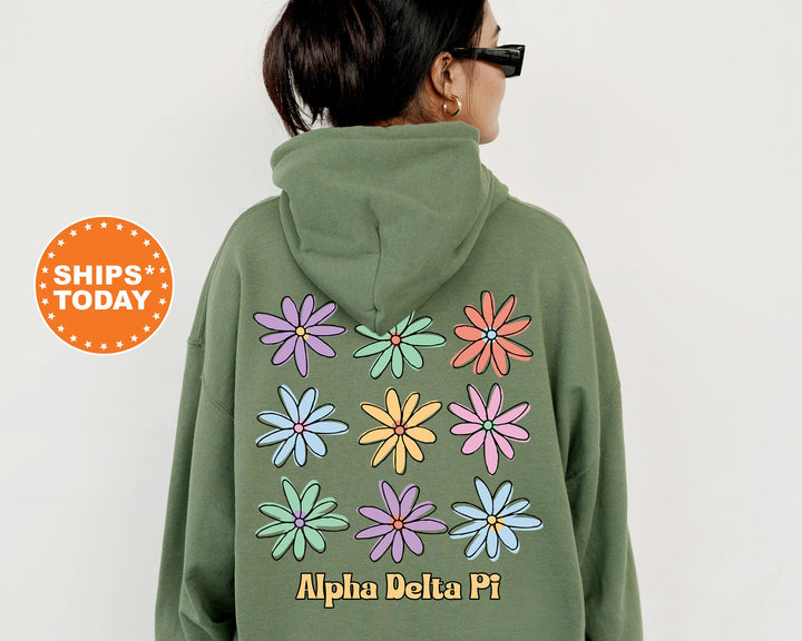 Alpha Delta Pi Flower Fashion Sorority Sweatshirt | Alpha Delta Pi Hoodie | ADPI Sweatshirt | Big Little Reveal | Sorority Apparel