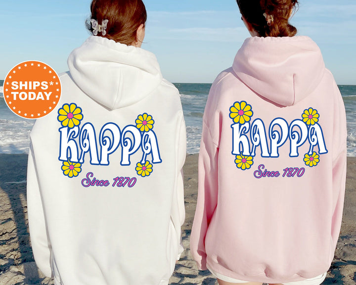 Kappa Kappa Gamma Sunny Blooms Sorority Sweatshirt | Big Little Reveal Gift | Sorority Merch | Kappa Hoodie | Greek Apparel _ 13675g