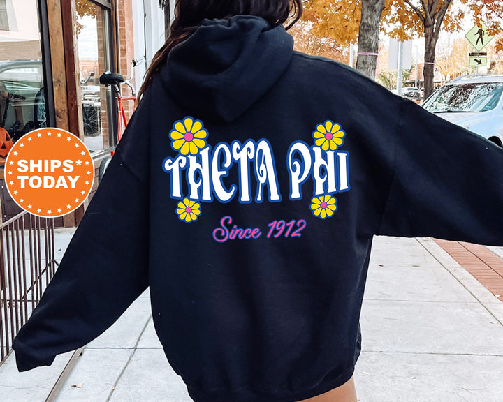 Theta Phi Alpha Sunny Blooms Sorority Sweatshirt | Trendy Theta Phi Sweatshirt | Theta Phi Alpha Hoodie | Big Little Reveal _ 13682g
