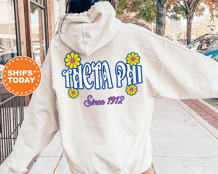 Theta Phi Alpha Sunny Blooms Sorority Sweatshirt | Trendy Theta Phi Sweatshirt | Theta Phi Alpha Hoodie | Big Little Reveal _ 13682g