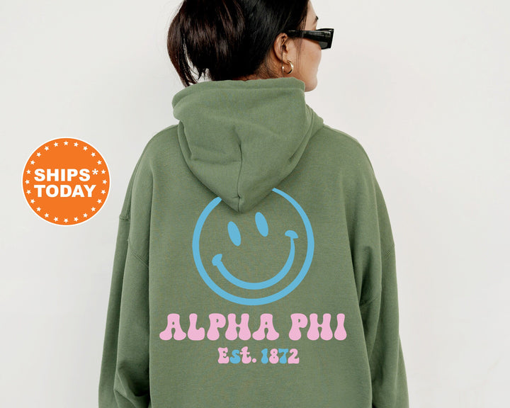 Alpha Phi Frosty Smile Sorority Sweatshirt | APHI Sorority Crewneck | Big Little Gift | Alpha Phi Sweatshirt | Custom Greek Apparel