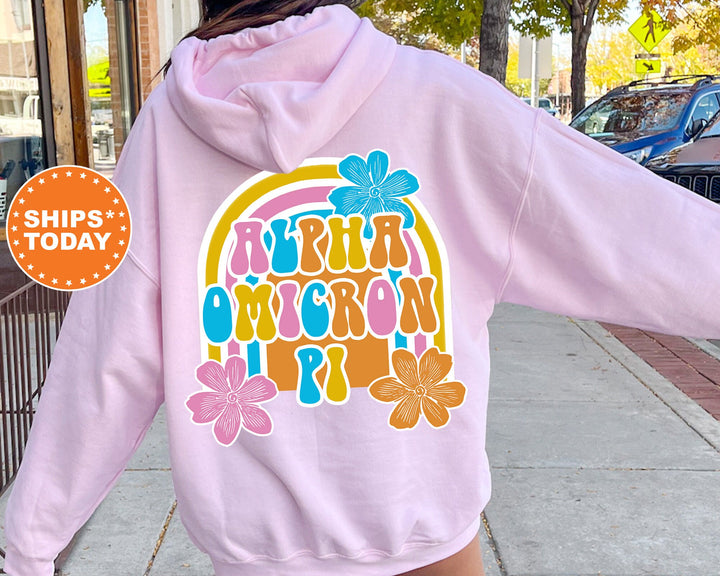 Alpha Omicron Pi Rainbow Rush Sorority Sweatshirt | Alpha Omicron Pi Hoodie | Alpha O Sweatshirt | Big Little | Greek Apparel