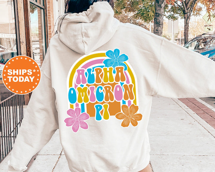 Alpha Omicron Pi Rainbow Rush Sorority Sweatshirt | Alpha Omicron Pi Hoodie | Alpha O Sweatshirt | Big Little | Greek Apparel