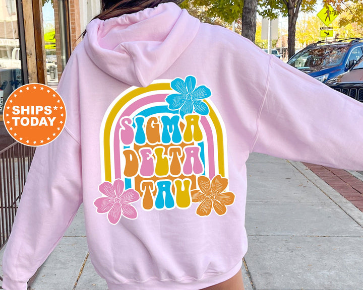 Sigma Delta Tau Rainbow Rush Sorority Sweatshirt | Sigma Delta Tau Hoodie | SIG DELT Sweatshirt | Sorority Apparel | Big Little