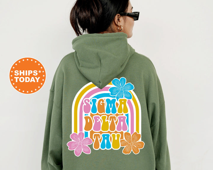 Sigma Delta Tau Rainbow Rush Sorority Sweatshirt | Sigma Delta Tau Hoodie | SIG DELT Sweatshirt | Sorority Apparel | Big Little
