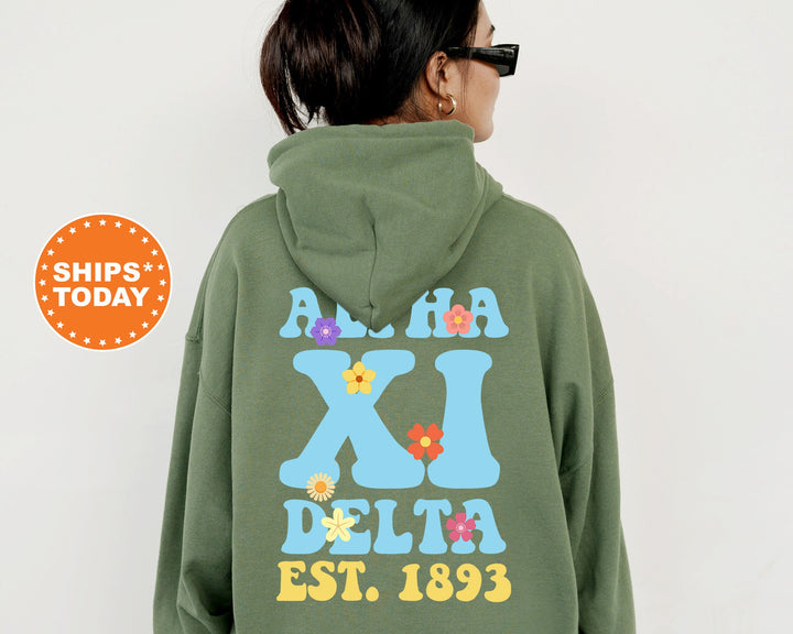 Alpha Xi Delta Bright Buds Sorority Sweatshirt | AXID Sweatshirt | Alpha Xi Hoodie | Sorority Apparel | Big Little Reveal Gift