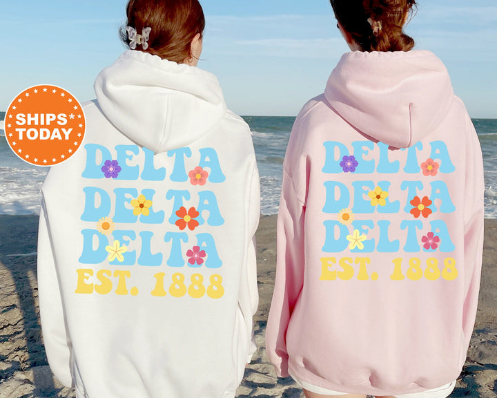 Delta Delta Delta Bright Buds Sorority Sweatshirt | Tri Delta Sweatshirt | Big Little Reveal | Sorority Gift | Sorority Apparel