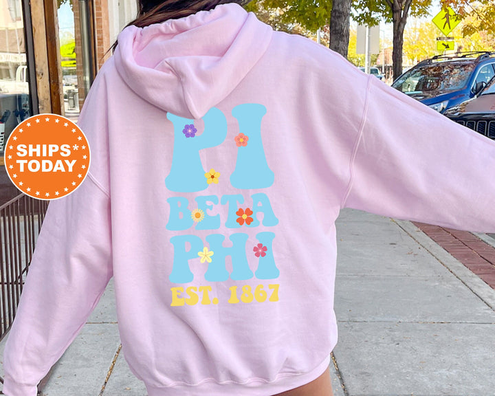 Pi Beta Phi Bright Buds Sorority Sweatshirt | Pi Phi Sweatshirt | Pi Beta Phi Hoodie | Greek Apparel | Big Little | Sorority Gift