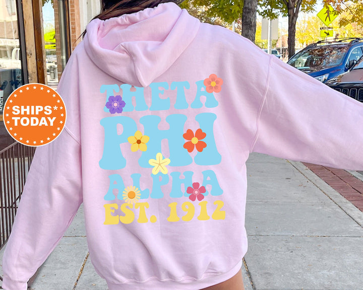 Theta Phi Alpha Bright Buds Sorority Sweatshirt | THETA PHI Sweatshirt | Greek Apparel | Theta Phi Alpha Hoodie | Big Little Reveal