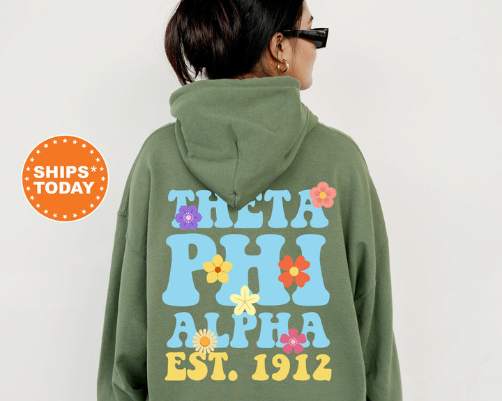 Theta Phi Alpha Bright Buds Sorority Sweatshirt | THETA PHI Sweatshirt | Greek Apparel | Theta Phi Alpha Hoodie | Big Little Reveal