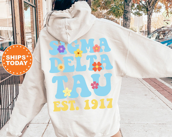 Sigma Delta Tau Bright Buds Sorority Sweatshirt | Sigma Delta Tau Hoodie | SIG DELT Crewneck Sweatshirt | Big Little Reveal Gift