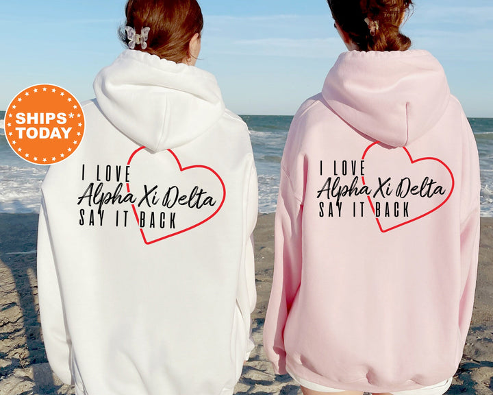 Alpha Xi Delta Say It Back Sorority Sweatshirt | AXID Sorority Crewneck | Alpha Xi Sorority Merch | Big Little Reveal | Comfy Sweatshirt
