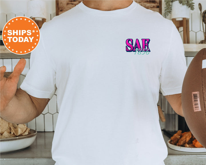 Sigma Alpha Epsilon Bright Nights Fraternity T-Shirt | Sigma Alpha Epsilon Shirt | SAE Fraternity Shirt | Greek Apparel | Bid Day | Comfort Colors Tee _ 13938g