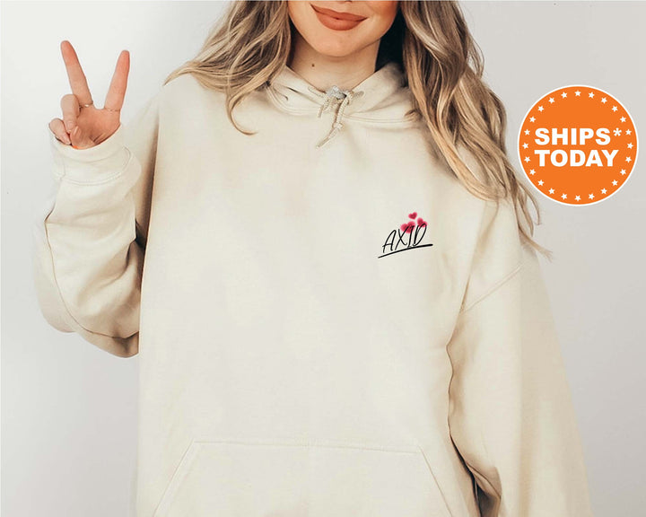 Alpha Xi Delta Heart Beats Sorority Sweatshirt | Alpha Xi Delta Hoodie | AXID Sweatshirt | Sorority Gift | Big Little Sorority Reveal