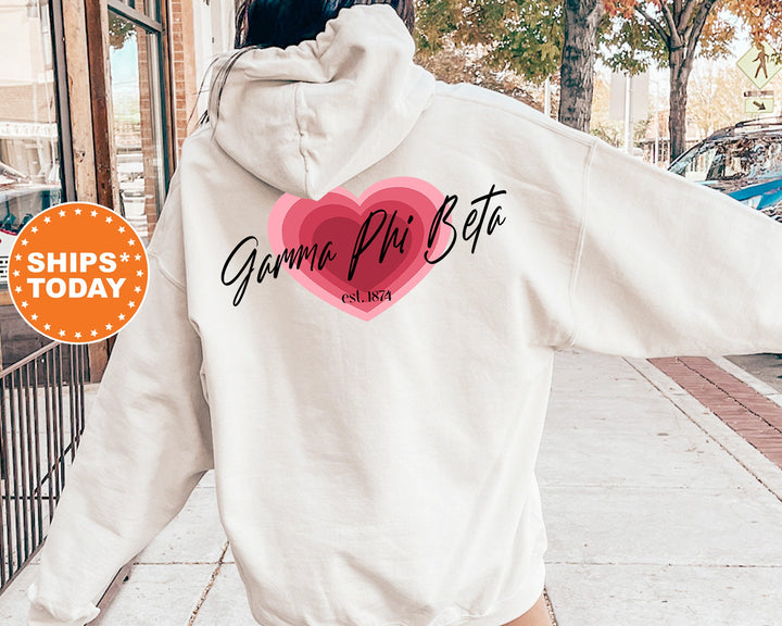 Gamma Phi Beta Heart Beats Sorority Sweatshirt | Gamma Phi Beta Hoodie | Gamma Phi Sweatshirt | Big Little Reveal | Greek Apparel