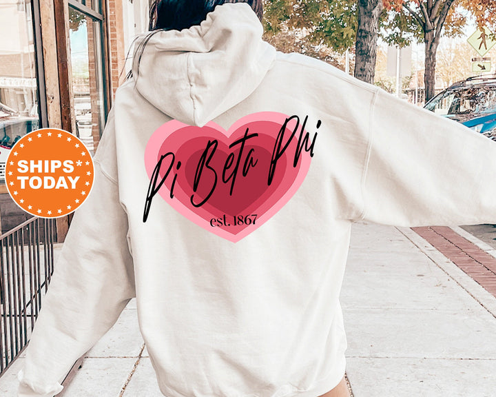 Pi Beta Phi Heart Beats Sorority Sweatshirt | Pi Beta Phi Hoodie | Pi Phi Sweatshirt | Sorority Letters | Big Little Reveal Gift
