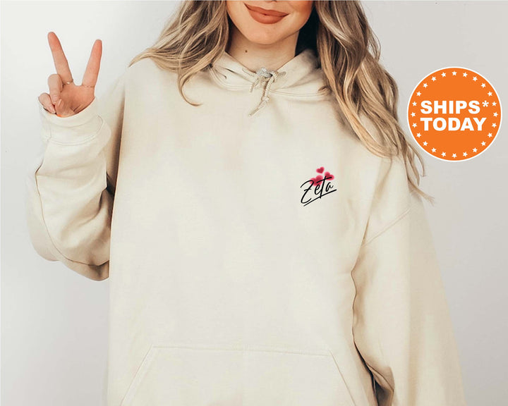 Zeta Tau Alpha Heart Beats Sorority Sweatshirt |  Zeta Tau Alpha Hoodie | Zeta Sweatshirt | Sorority Apparel | Big Little Sorority Reveal
