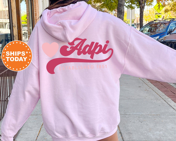 Alpha Delta Pi Heart Haven Sorority Sweatshirt | ADPI Crewneck Sweatshirt | Alpha Delta Pi Hoodie | Big Little Gift | Greek Apparel 13529g