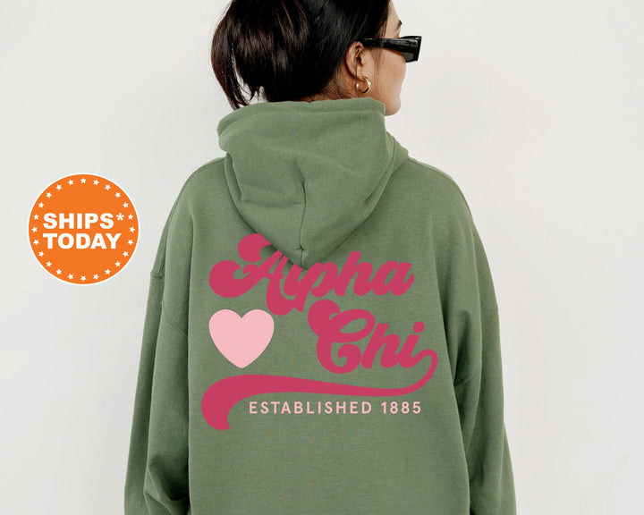 Alpha Chi Omega Heart Haven Sorority Sweatshirt | Alpha Chi Hoodie | ACHIO Big Little | Sorority Initiation | AXO Greek Apparel 13528g
