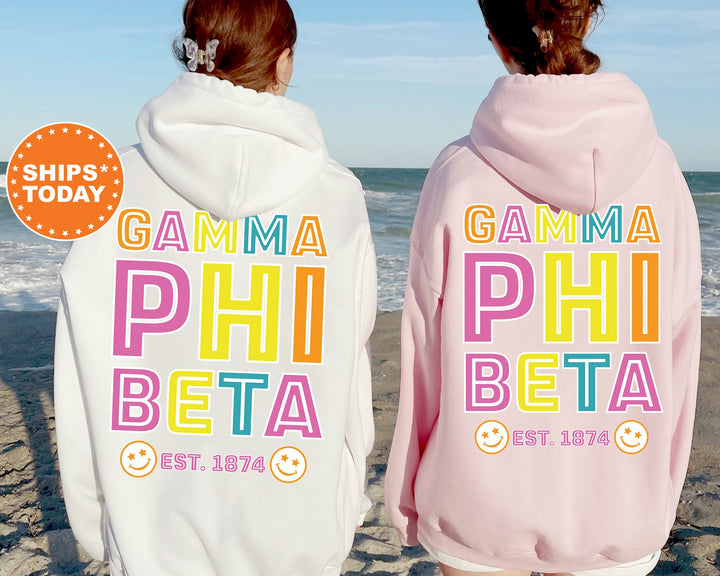 Gamma Phi Beta Frisky Script Sorority Sweatshirt | Gamma Phi Beta Sweatshirt | Gamma Phi Hoodie | Big Little Sorority Gift _ 14025g