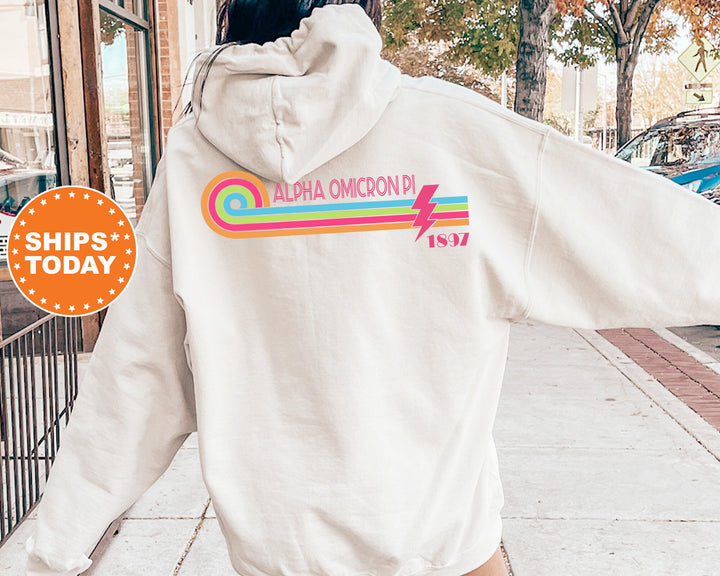 Alpha Omicron Pi Sparkling Pink Sorority Sweatshirt | Alpha O Sorority Hoodie | AOPi Big Little Gift | Alpha Omicron Pi Sweatshirt _ 14094g