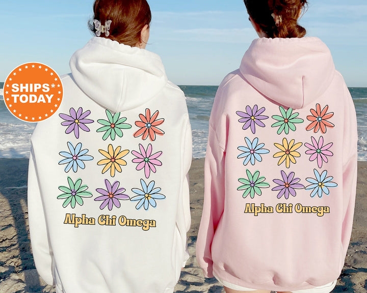 Alpha Chi Omega Flower Fashion Sorority Sweatshirt | Alpha Chi Hoodie | Big Little Gift | ACHIO Sorority Gift | AXO Bid Day Basket