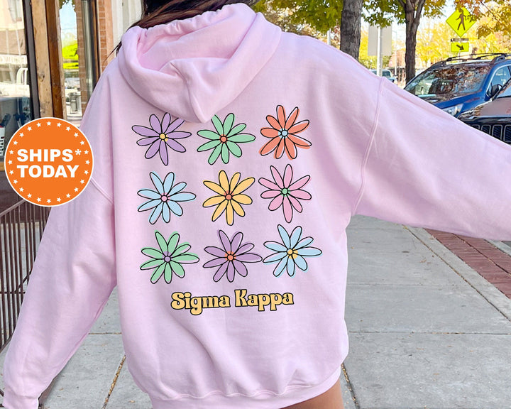 Sigma Kappa Flower Fashion Sorority Sweatshirt | Sig Kap Sorority Hoodie | Big Little Gift | Greek Apparel | Sigma Kappa Sweatshirt