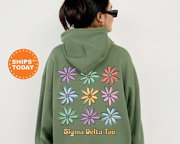 Sigma Delta Tau Flower Fashion Sorority Sweatshirt | Sig Delt Sorority Hoodie | Sorority Bid Day Gifts | Big Little Reveal Gift