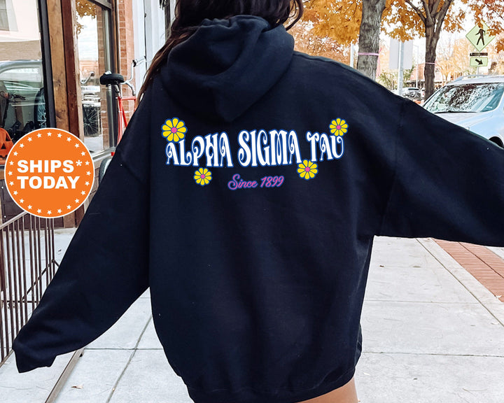 Alpha Sigma Tau Sunny Blooms Sorority Sweatshirt | Alpha Sigma Tau Hoodie | Sorority Gift | Greek Apparel | Big Little Reveal _ 13665g