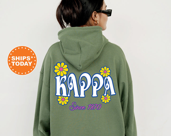 Kappa Kappa Gamma Sunny Blooms Sorority Sweatshirt | Big Little Reveal Gift | Sorority Merch | Kappa Hoodie | Greek Apparel _ 13675g