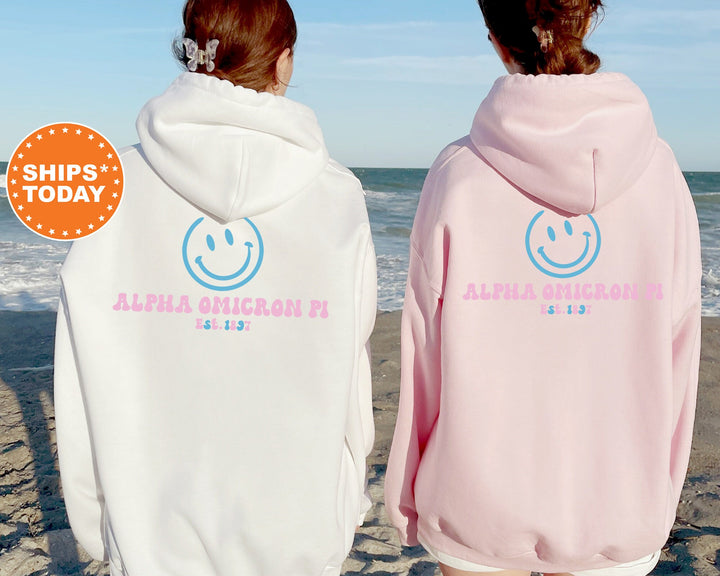 Alpha Omicron Pi Frosty Smile Sorority Sweatshirt | Alpha O Sorority Crewneck | AOPi Big Little Sorority Gift | Alpha Omicron Pi Sweatshirt