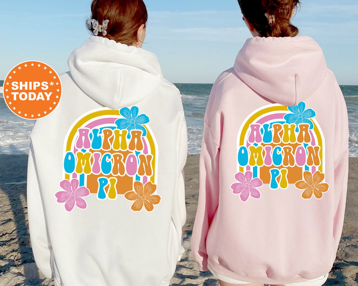 Alpha Omicron Pi Rainbow Rush Sorority Sweatshirt | Alpha Omicron Pi Hoodie | Alpha O Sweatshirt | Big Little | Greek Apparel