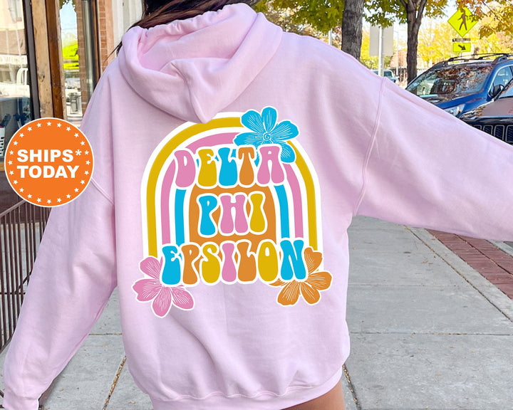 Delta Phi Epsilon Rainbow Rush Sorority Sweatshirt | Delta Phi Epsilon Hoodie | DPHIE Sweatshirt | Big Little | Sorority Apparel
