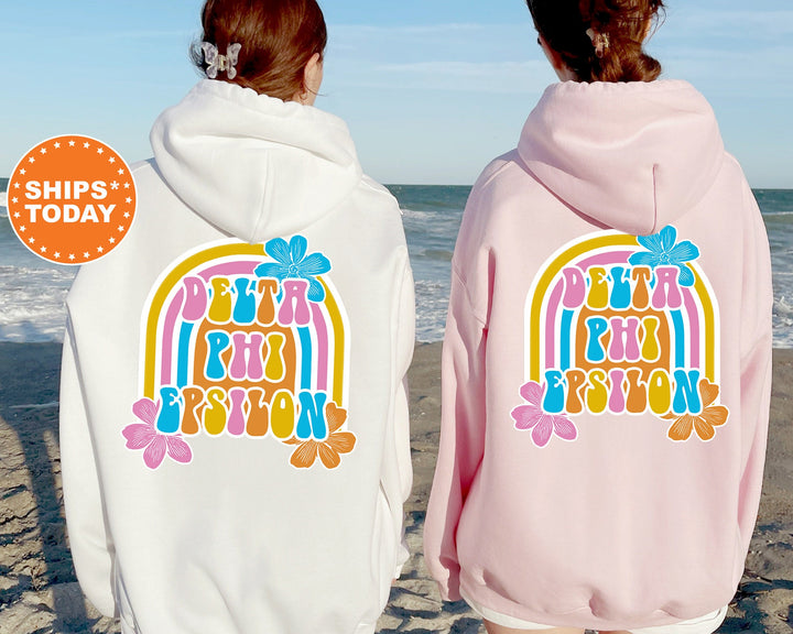 Delta Phi Epsilon Rainbow Rush Sorority Sweatshirt | Delta Phi Epsilon Hoodie | DPHIE Sweatshirt | Big Little | Sorority Apparel