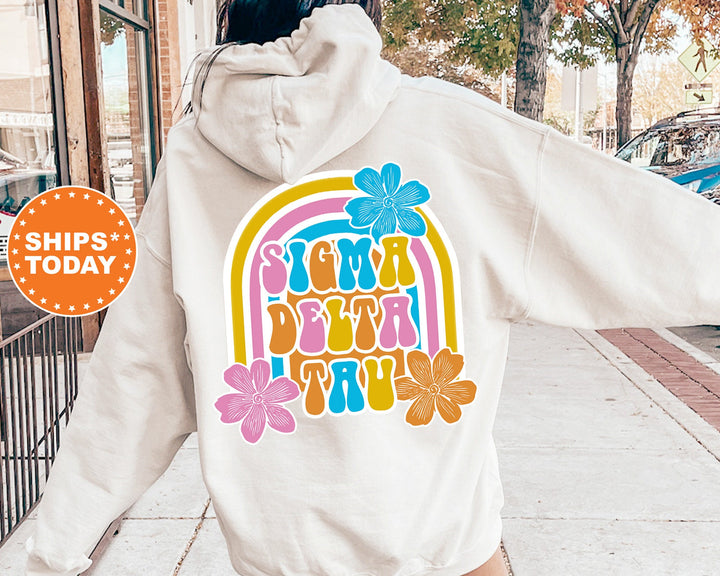 Sigma Delta Tau Rainbow Rush Sorority Sweatshirt | Sigma Delta Tau Hoodie | SIG DELT Sweatshirt | Sorority Apparel | Big Little