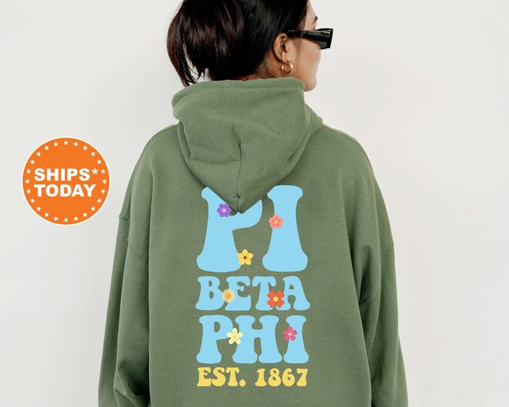Pi Beta Phi Bright Buds Sorority Sweatshirt | Pi Phi Sweatshirt | Pi Beta Phi Hoodie | Greek Apparel | Big Little | Sorority Gift