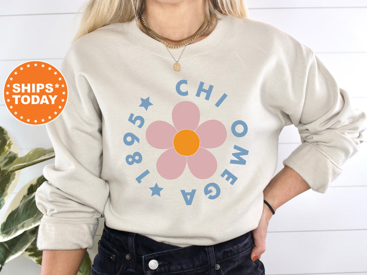 Chi Omega Bright Floral Sorority Sweatshirt | Chi Omega Hoodie | Chi O Big Little Reveal | Greek Sweatshirt | Floral Sweatshirt _ 7445g
