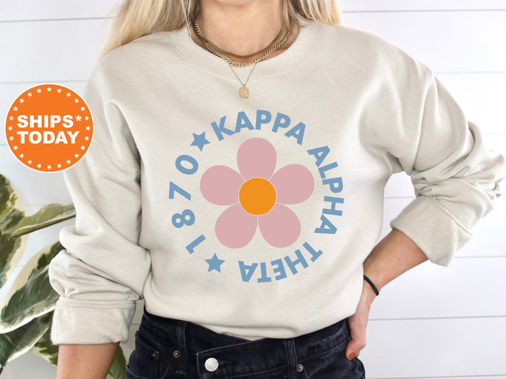 Kappa Alpha Theta Bright Floral Sorority Sweatshirt | THETA Hoodie | Big Little Sorority | Greek Sweatshirt | Cute Floral Sweatshirt _ 7451g