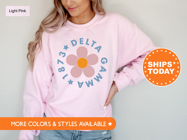 Delta Gamma Bright Floral Sorority Sweatshirt | Dee Gee Hoodie | Big Little Sorority | Greek Sweatshirt | Trendy Floral Sweatshirt _ 7447g