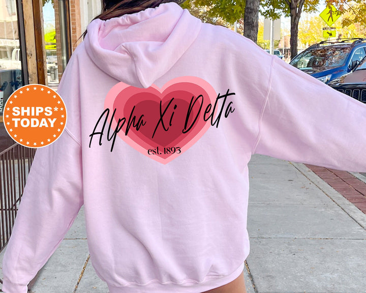Alpha Xi Delta Heart Beats Sorority Sweatshirt | Alpha Xi Delta Hoodie | AXID Sweatshirt | Sorority Gift | Big Little Sorority Reveal