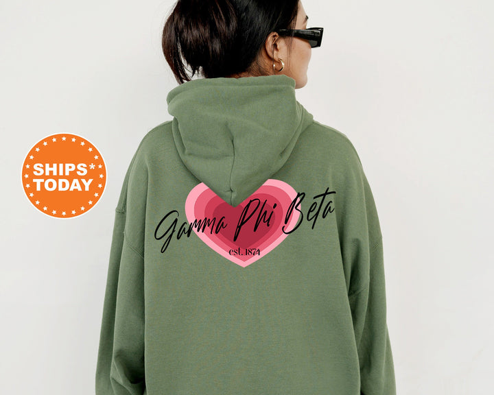 Gamma Phi Beta Heart Beats Sorority Sweatshirt | Gamma Phi Beta Hoodie | Gamma Phi Sweatshirt | Big Little Reveal | Greek Apparel
