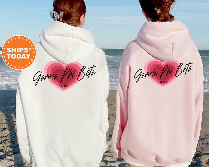 Gamma Phi Beta Heart Beats Sorority Sweatshirt | Gamma Phi Beta Hoodie | Gamma Phi Sweatshirt | Big Little Reveal | Greek Apparel