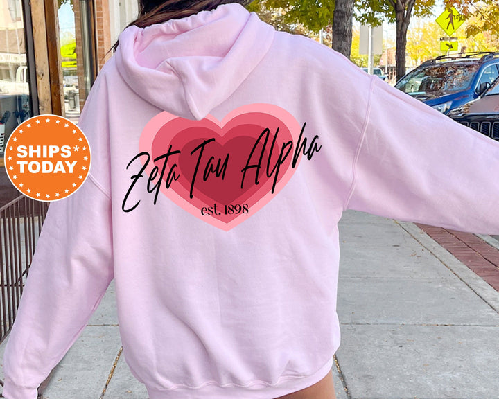 Zeta Tau Alpha Heart Beats Sorority Sweatshirt |  Zeta Tau Alpha Hoodie | Zeta Sweatshirt | Sorority Apparel | Big Little Sorority Reveal